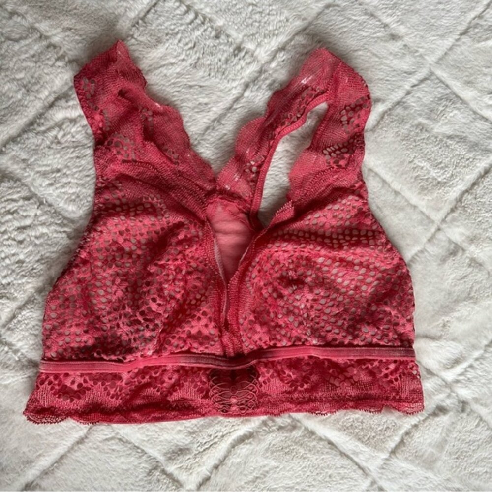 Victoria Secret | Pink Lace Mesh Very Sexy Bralette | Size Large - Picture 4 of 12